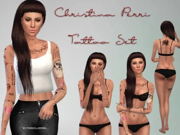 Mix Christina Perri Tattoo Set - The Sims 4 Custom Content