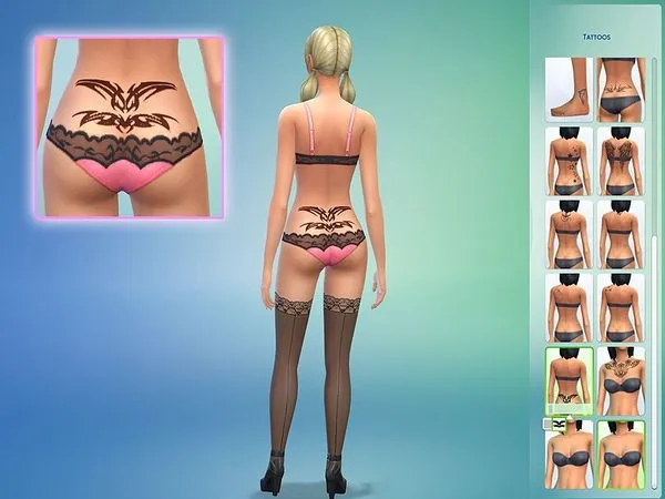 Mix Tribal Tattoo Lower Back - The Sims 4 Custom Content
