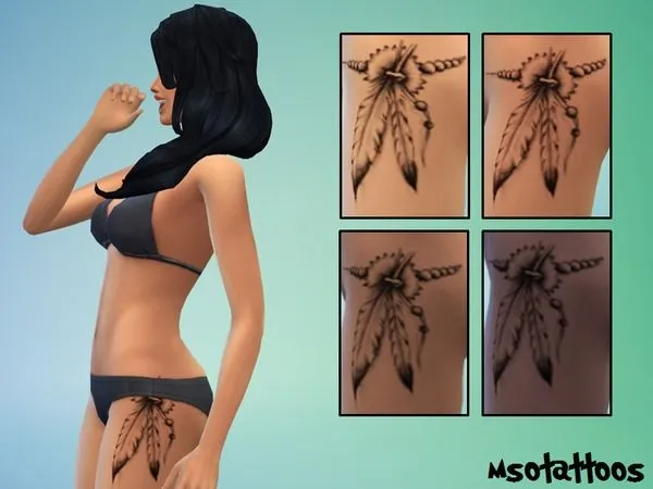 Mix Female Feather Tattoo - The Sims 4 Custom Content