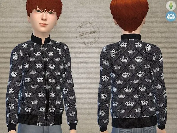 Jaqueta Boys Crown Bomber - The Sims 4 Custom Content
