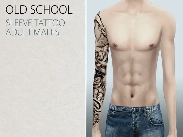 Mix OLD SCHOOL SLEEVE TATTOO - The Sims 4 Custom Content