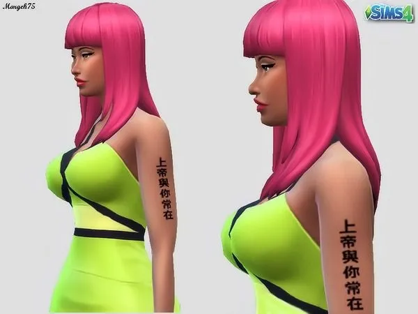 Mix Nicki Minaj's Tattoo - The Sims 4 Custom Content