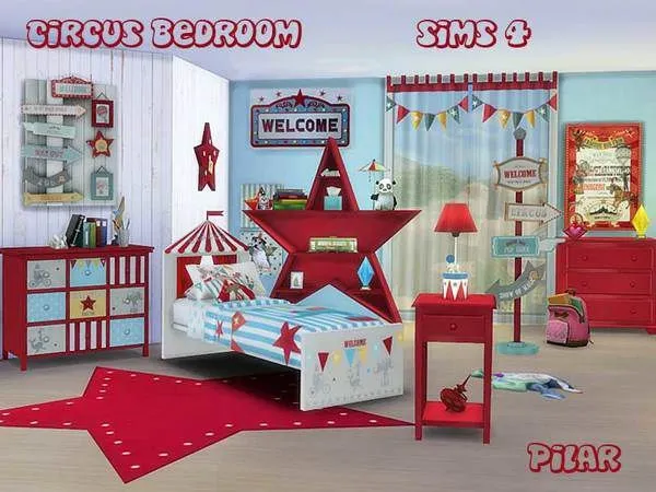 Circus Bedroom - The Sims 4 Custom Content