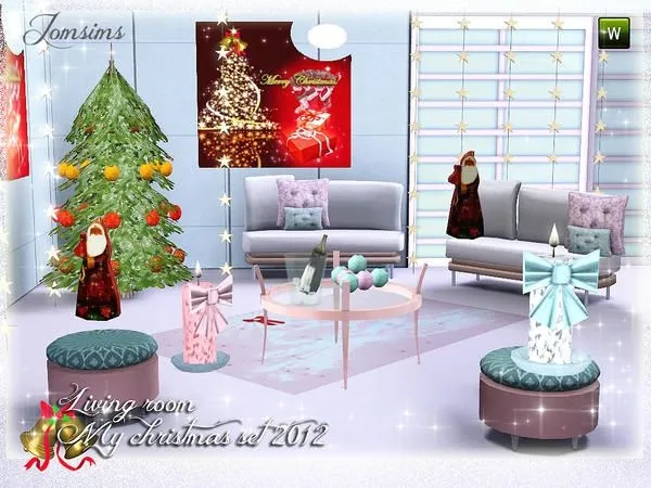 my christmas set livingroom 2012 - The Sims 3 Custom Content