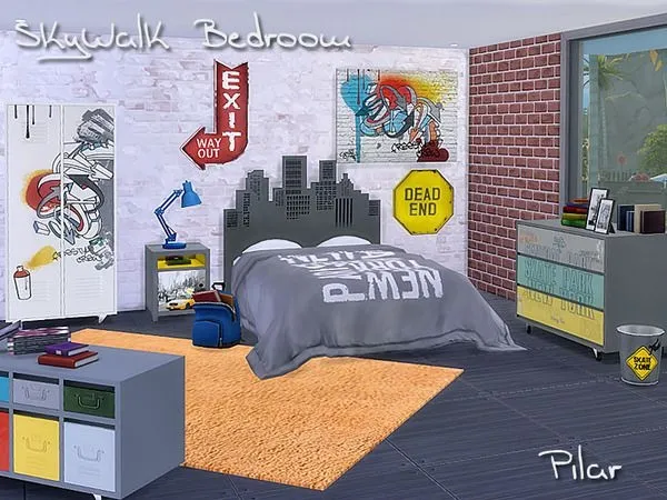 SkyWalk Bedroom - The Sims 4 Custom Content