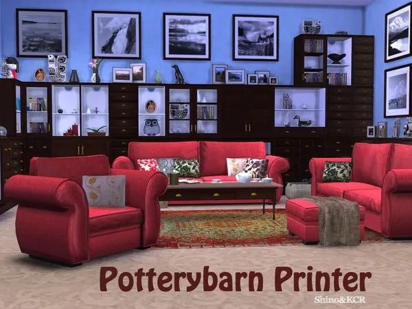 PB Printer Livingroom - The Sims 4 Custom Content