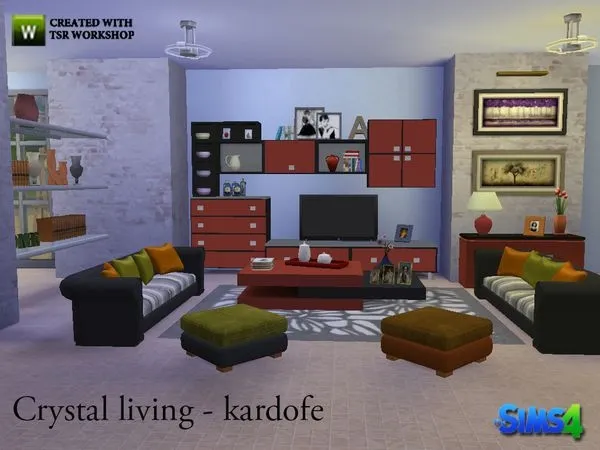 kardofe Crystal living - The Sims 4 Custom Content