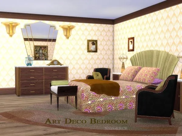 Art Deco Bedroom - The Sims 4 Custom Content