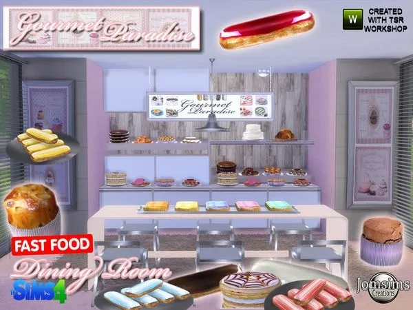 Gourmet paradise dining room by thesimsresource - The Sims 4 Custom Content