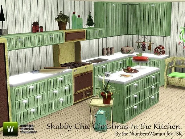 Shabby Chic Christmas Kitchen - The Sims 3 Custom Content