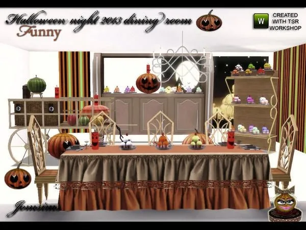 halloween funny night diningroom - The Sims 3 Custom Content