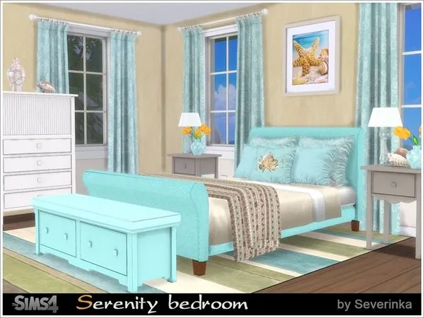 Serenity bedroom by thesimsresource - The Sims 4 Custom Content