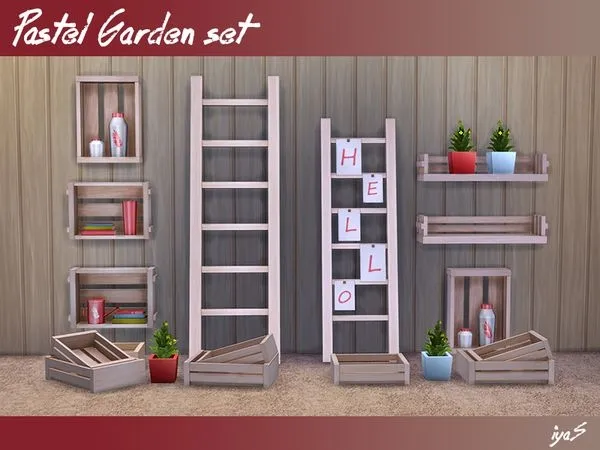Pastel Garden set - The Sims 4 Custom Content
