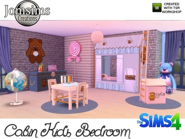 Cabin Kids bedroom - The Sims 4 Custom Content