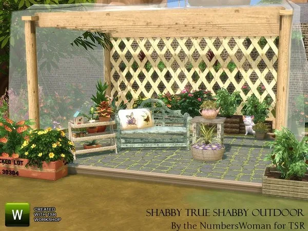 Shabby Chic Living True Shabby by thesimsresource - The Sims 4 Custom Content