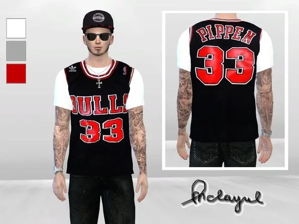 Camisa NBA Jersey Bulls With - The Sims 4 Custom Content