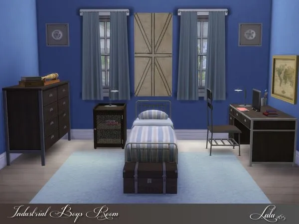 Industrial Boys Room - The Sims 4 Custom Content