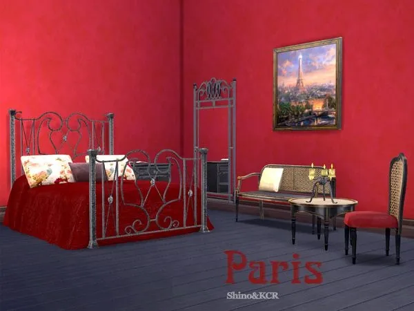 Paris Bedroom - The Sims 4 Custom Content