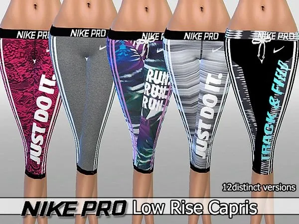 Nike Pro Low Rise Capris Pack - The Sims 4 Custom Content