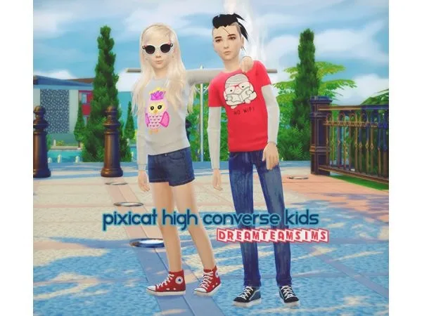 Pixicat High Converse Kids - The Sims 4 Custom Content