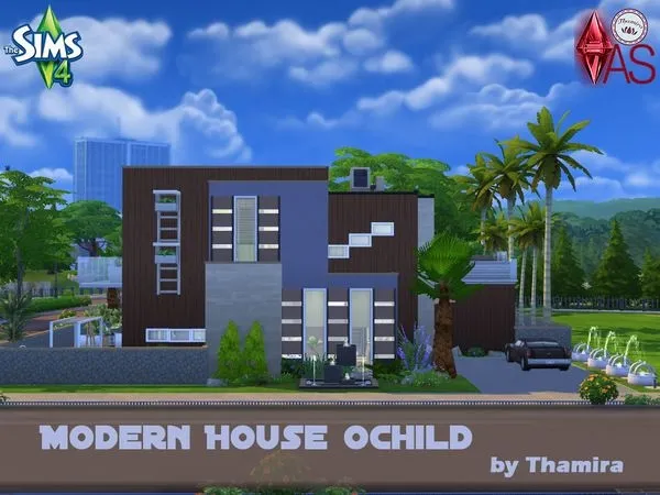Maxis Match Modern House Ochild - The Sims 4 Custom Content