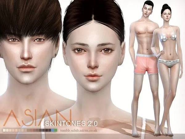 ASIAN skintones20 ALL AGE Club by S - The Sims 4 Custom Content