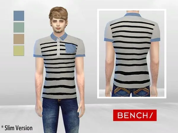 Baby Daddy Striped Polo - The Sims 4 Custom Content