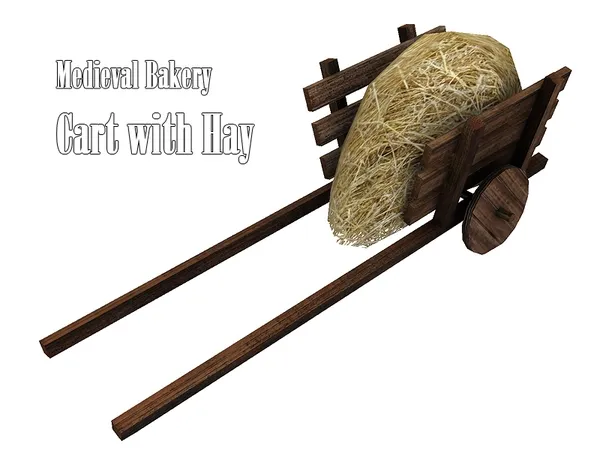 Medieval Bakery Cart with Hay by thesimsresource - The Sims 4 Custom Content