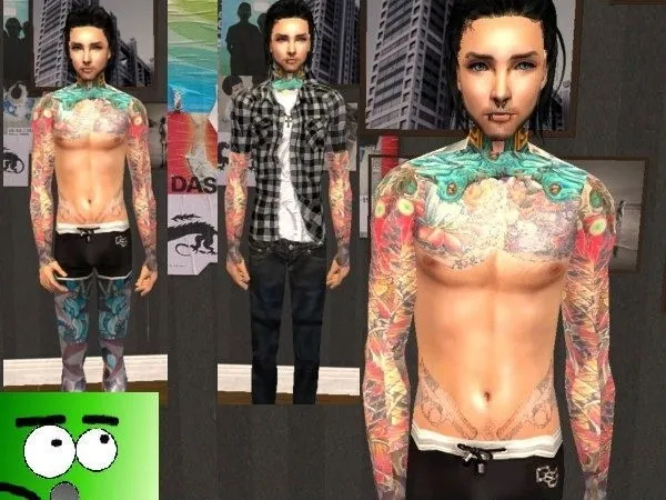 Realistic Tattoo Skin2 by richie_monster2010 - The Sims 2 Custom Content