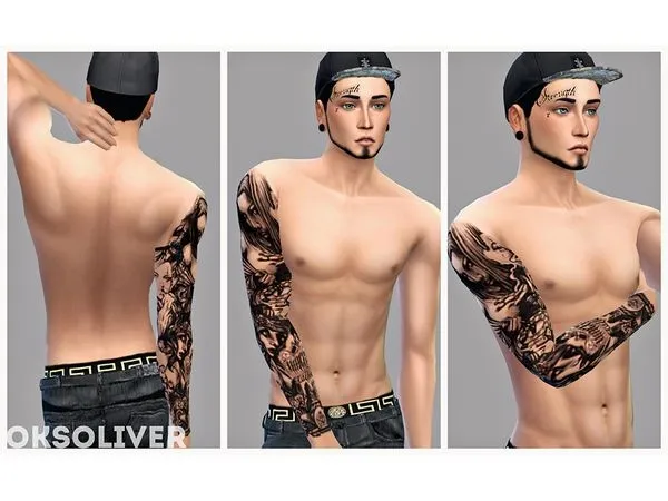 Mix Chicano's male tattoo - The Sims 4 Custom Content