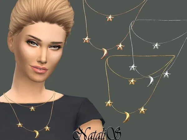 NataliS Star Moon Necklace - The Sims 4 Custom Content