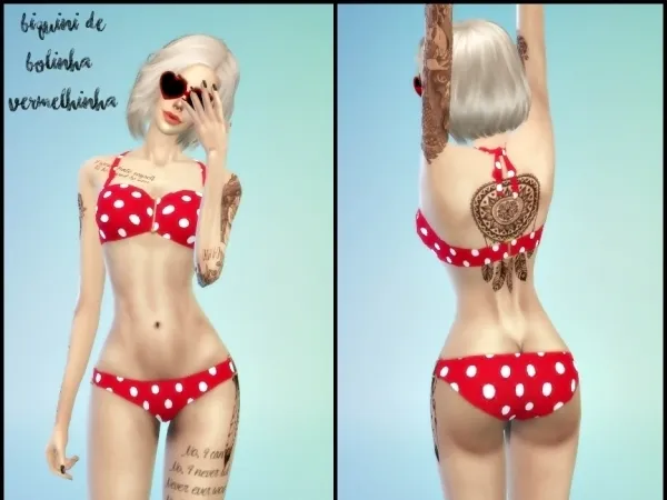 Biquini de Bolinha Vermelhinho - The Sims 4 Custom Content