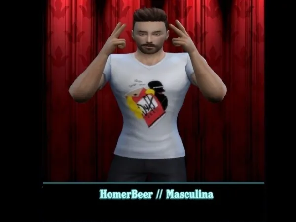 HomerBeer Masculina Duff Simpsons - The Sims 4 Custom Content