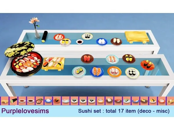 Japanese Sushi set - The Sims 4 Custom Content