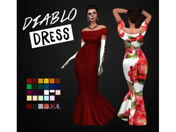 Maxis Match Vestido Diablo - The Sims 4 Custom Content