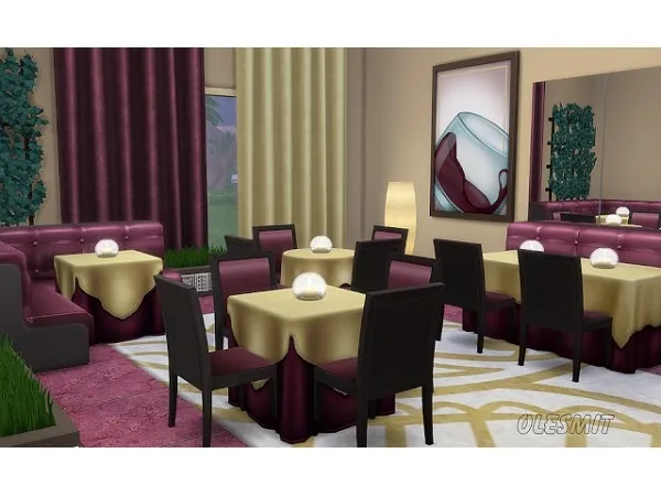 Set for the restaurant - The Sims 4 Custom Content