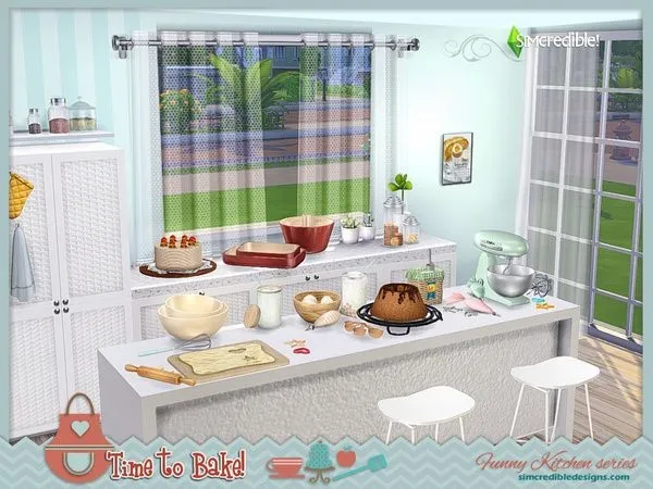 Funny kitchen series Time to bake by thesimsresource - The Sims 4 Custom Content