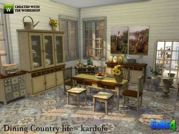 kardofe Dining Country life by thesimsresource - The Sims 4 Custom Content