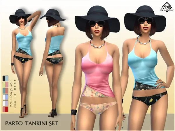 Pareo Tankini Set - The Sims 4 Custom Content