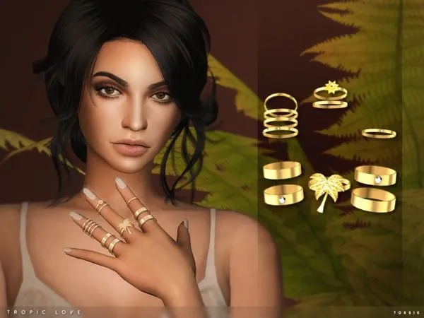 Alpha toksik Tropic Love Rings - The Sims 4 Custom Content