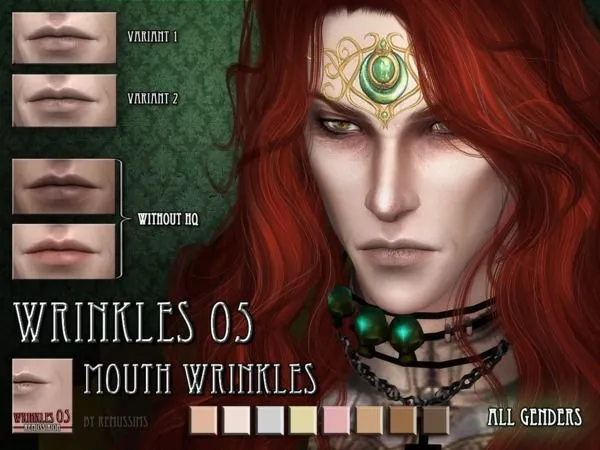 Wrinkles 05 for males and females - The Sims 4 Custom Content