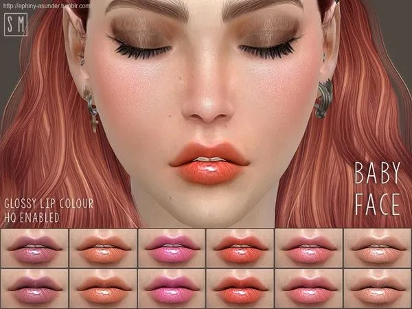 [ Baby Face ] Glossy Lip Colour - The Sims 4 Custom Content