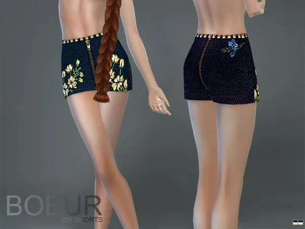 Bobur zip shorts - The Sims 4 Custom Content
