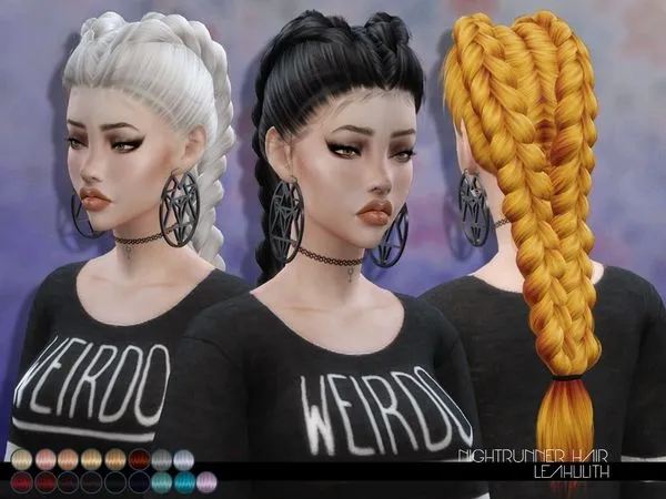 Alpha LeahLillith Nightrunner Hair by thesimsresource - The Sims 4 Custom Content