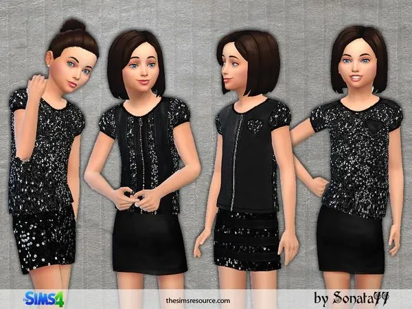 S77 set girl rockdisco - The Sims 4 Custom Content
