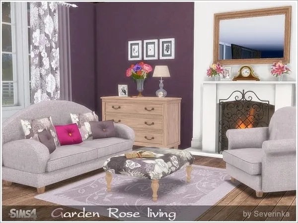 Garden Rose livingroom by thesimsresource - The Sims 4 Custom Content