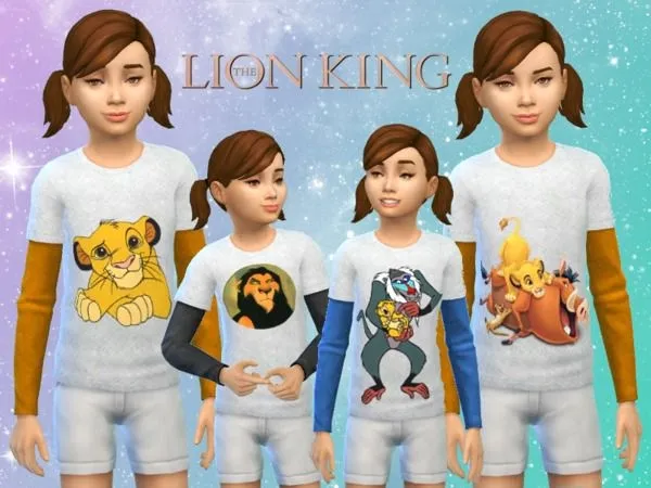 Kids' Lion King Tops - The Sims 4 Custom Content