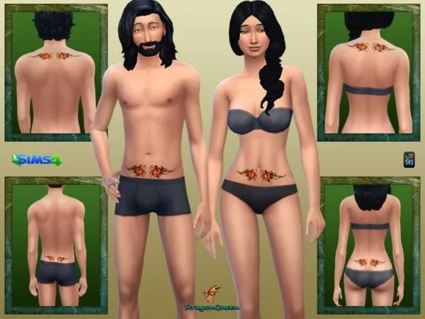 Mix Tribal Tiger Eyes Tattoos - The Sims 4 Custom Content
