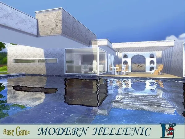 Maxis Match Modern Hellenic House - The Sims 4 Custom Content