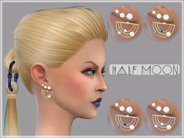 Half Moon Earrings - The Sims 4 Custom Content